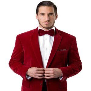 Mens Blazer - Cheap Priced Mens Sport Coat - Men's Two Button Classic Velvet Bla